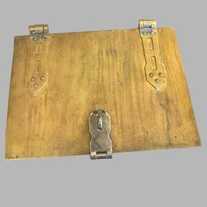 Vintage (Antique?) Brass Hinged Locking Box Made in Japan